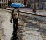Original art for sale at UGallery.com | Rainy Afternoon in Piazza Navona by Jonelle Summerfield | $950 | oil painting | 24' h x 30' w | thumbnail 4