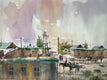 Original art for sale at UGallery.com | Native Village by Rashid Kulbatyrov | $1,425 | watercolor painting | 18.8' h x 27.5' w | thumbnail 1