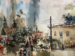 Original art for sale at UGallery.com | Small Village by Rashid Kulbatyrov | $625 | watercolor painting | 16.5' h x 23.2' w | thumbnail 4