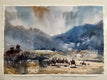 Original art for sale at UGallery.com | Camels by Rashid Kulbatyrov | $725 | watercolor painting | 15.7' h x 22.8' w | thumbnail 2