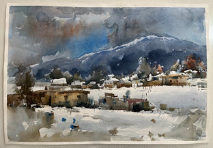 Village in Winter by Rashid Kulbatyrov |  Side View of Artwork 