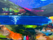 Original art for sale at UGallery.com | Brillant Lake Sunshine by Rebecca Klementovich | $1,400 | acrylic painting | 24' h x 36' w | thumbnail 4