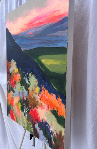 Dawn Over the Foliage by Rebecca Klementovich |  Side View of Artwork 