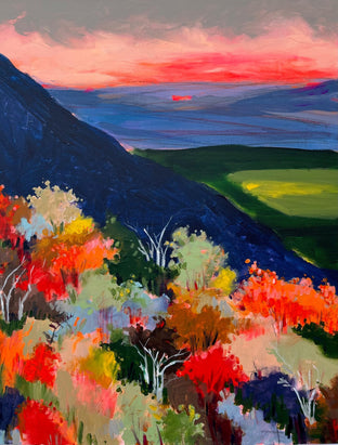Original art for sale at UGallery.com | Dawn Over the Foliage by Rebecca Klementovich | $1,275 | acrylic painting | 30' h x 24' w | photo 1