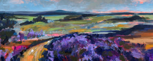 Original art for sale at UGallery.com | Lupin Field with Distant Mountains by Rebecca Klementovich | $1,325 | acrylic painting | 16' h x 40' w | photo 1