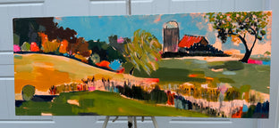 Original art for sale at UGallery.com | Summertime Rural Farm by Rebecca Klementovich | $1,375 | acrylic painting | 16' h x 40' w | photo 3