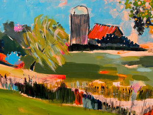 Original art for sale at UGallery.com | Summertime Rural Farm by Rebecca Klementovich | $1,375 | acrylic painting | 16' h x 40' w | photo 4