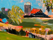 Original art for sale at UGallery.com | Summertime Rural Farm by Rebecca Klementovich | $1,375 | acrylic painting | 16' h x 40' w | thumbnail 4
