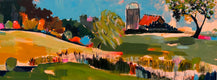 Original art for sale at UGallery.com | Summertime Rural Farm by Rebecca Klementovich | $1,375 | acrylic painting | 16' h x 40' w | thumbnail 1