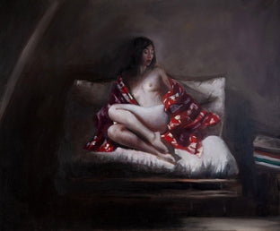 Original art for sale at UGallery.com | Red Kimono by John Kelly | $2,850 | oil painting | 23.5' h x 28.75' w | photo 1