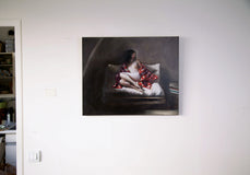 Original art for sale at UGallery.com | Red Kimono by John Kelly | $2,850 | oil painting | 23.5' h x 28.75' w | thumbnail 3