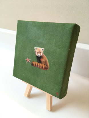 Original art for sale at UGallery.com | Red Panda by Heejin Sutton | $75 | mixed media artwork | 4' h x 4' w | photo 2