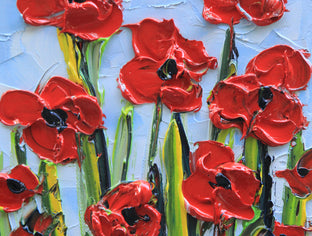 Poppies of Summer by Lisa Elley |   Closeup View of Artwork 