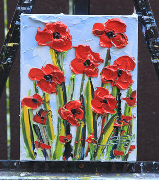 Poppies of Summer by Lisa Elley |  Side View of Artwork 