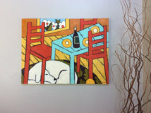 Original art for sale at UGallery.com | Red Wine by Jaime Ellsworth | $3,275 | acrylic painting | 30' h x 40' w | thumbnail 3