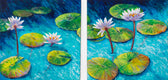 Original art for sale at UGallery.com | Reflections I and II by Carole Moore | $3,100 | acrylic painting | 24' h x 50' w | thumbnail 1
