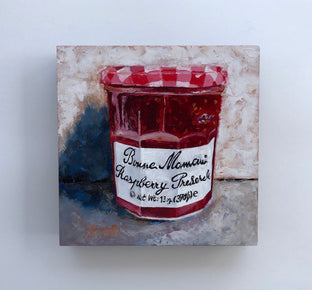 Original art for sale at UGallery.com | Bonne Maman Raspberry Preserves by Karen Barton | $375 | oil painting | 8' h x 8' w | photo 3