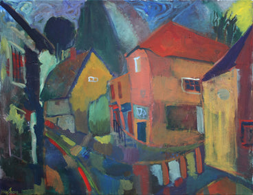 acrylic painting by Robert Hofherr titled Small Town Vibe