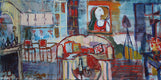 Original art for sale at UGallery.com | Belsize by Robert Hofherr | $1,800 | acrylic painting | 18' h x 36' w | thumbnail 1