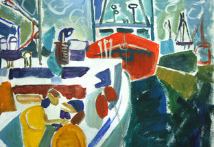 Original art for sale at UGallery.com | Boats in Color by Robert Hofherr | $1,250 | acrylic painting | 24' h x 24' w | photo 4