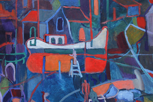 Original art for sale at UGallery.com | Boatyard by Robert Hofherr | $1,975 | acrylic painting | 24' h x 30' w | photo 4