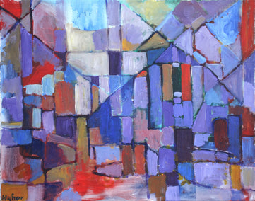 acrylic painting by Robert Hofherr titled Derelict Cottages