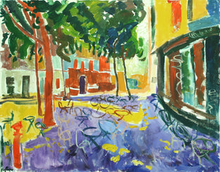 Original art for sale at UGallery.com | Down Exeter Street by Robert Hofherr | $1,275 | acrylic painting | 24' h x 30' w | photo 1