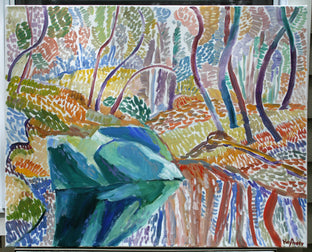 Original art for sale at UGallery.com | Rock the Stream by Robert Hofherr | $1,525 | acrylic painting | 24' h x 30' w | photo 3