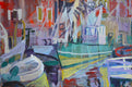 Original art for sale at UGallery.com | Study of Workboats by Robert Hofherr | $1,675 | acrylic painting | 20' h x 30' w | thumbnail 1