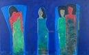 Original art for sale at UGallery.com | Alone & Together by Robin Okun | $2,300 | acrylic painting | 30' h x 48' w | thumbnail 1