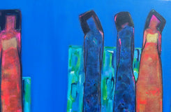 Original art for sale at UGallery.com | Flirting with Possibilities by Robin Okun | $1,650 | acrylic painting | 24' h x 36' w | thumbnail 4