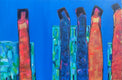 Original art for sale at UGallery.com | Flirting with Possibilities by Robin Okun | $1,650 | acrylic painting | 24' h x 36' w | thumbnail 1
