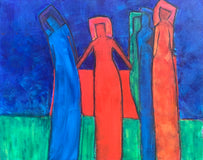 Original art for sale at UGallery.com | Gathered by Robin Okun | $1,375 | acrylic painting | 24' h x 30' w | thumbnail 1