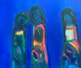 Original art for sale at UGallery.com | Igniting the Blues by Robin Okun | $1,925 | acrylic painting | 30' h x 40' w | photo 4