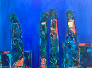 Original art for sale at UGallery.com | Igniting the Blues by Robin Okun | $1,925 | acrylic painting | 30' h x 40' w | photo 1