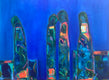 Original art for sale at UGallery.com | Igniting the Blues by Robin Okun | $1,925 | acrylic painting | 30' h x 40' w | thumbnail 1