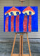 Original art for sale at UGallery.com | Mushroom Ladies by Robin Okun | $1,925 | acrylic painting | 30' h x 40' w | thumbnail 3