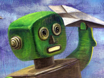 Original art for sale at UGallery.com | Roger That by Diane Flick | $1,300 | mixed media artwork | 8' h x 24' w | thumbnail 4