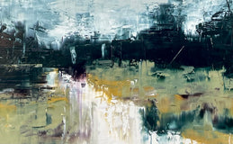 Original art for sale at UGallery.com | Evening Comes by Ronda Waiksnis | $2,200 | oil painting | 30' h x 30' w | thumbnail 4