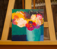 Original art for sale at UGallery.com | The Keys to Unlock by Ruth-Anne Siegel | $275 | acrylic painting | 8' h x 8' w | thumbnail 3