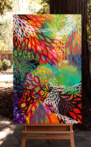 Original art for sale at UGallery.com | Turned the Whole World Around by Ruth-Anne Siegel | $3,800 | mixed media artwork | 48' h x 30' w | photo 3