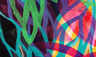 Original art for sale at UGallery.com | Turned the Whole World Around by Ruth-Anne Siegel | $3,800 | mixed media artwork | 48' h x 30' w | photo 4