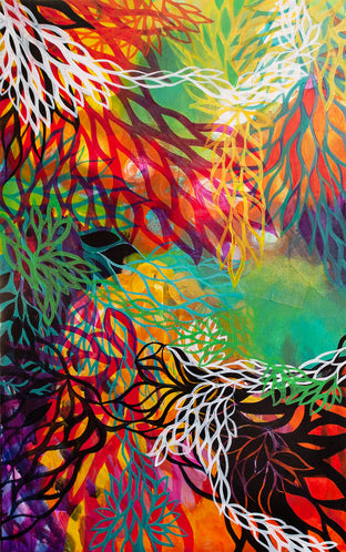 Original art for sale at UGallery.com | Turned the Whole World Around by Ruth-Anne Siegel | $3,800 | mixed media artwork | 48' h x 30' w | photo 1