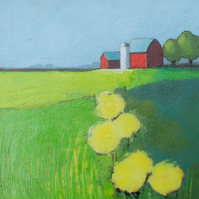 acrylic painting by Ruth LaGue titled Dandelions