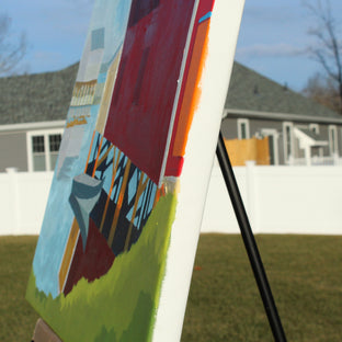 Fishing Village by Ruth LaGue |  Side View of Artwork 