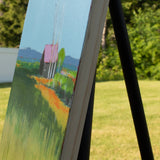 Original art for sale at UGallery.com | Pink Roof White Birch by Ruth LaGue | $475 | acrylic painting | 12' h x 12' w | thumbnail 2