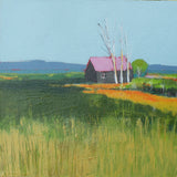 Original art for sale at UGallery.com | Pink Roof White Birch by Ruth LaGue | $475 | acrylic painting | 12' h x 12' w | thumbnail 1