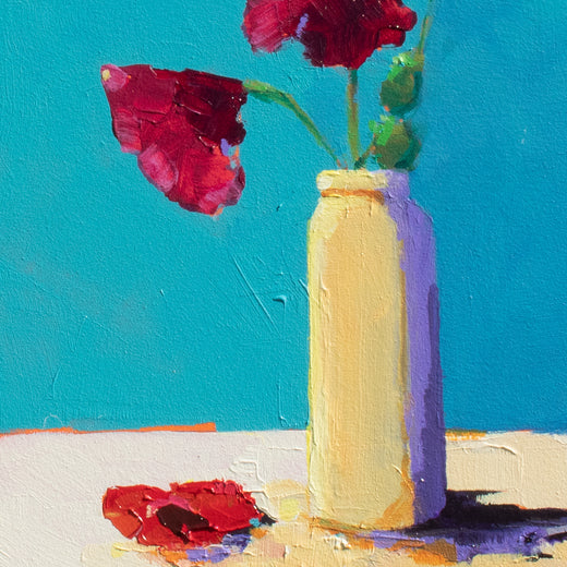 Poppies - Still Life by Ruth LaGue |   Closeup View of Artwork 