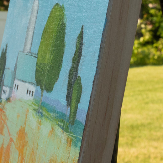 Silo and Barn by Ruth LaGue |  Side View of Artwork 
