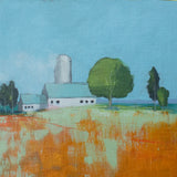 Original art for sale at UGallery.com | Silo and Barn by Ruth LaGue | $475 | acrylic painting | 12' h x 12' w | thumbnail 1